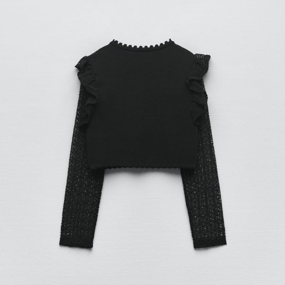 ZARA LIMITED EDITION COMBINATION KNIT CARDIGAN - Picture 6 of 10